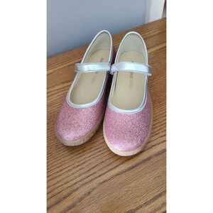 Naturino Girls Size 1 Pink Glitter Mary‎ Jane Velcro0 strap